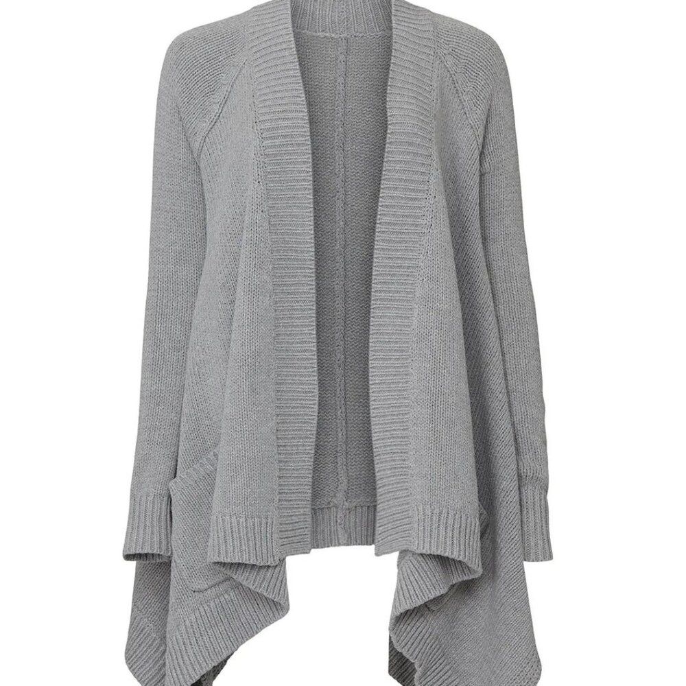 Kf / Kaufman Franco Oversized Grey Draped Heavy Warm Cotton Cardigan Sweater Xs